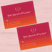 Classic Summer Wedding Bourgogne Sinaasappel Elega RSVP Kaartje