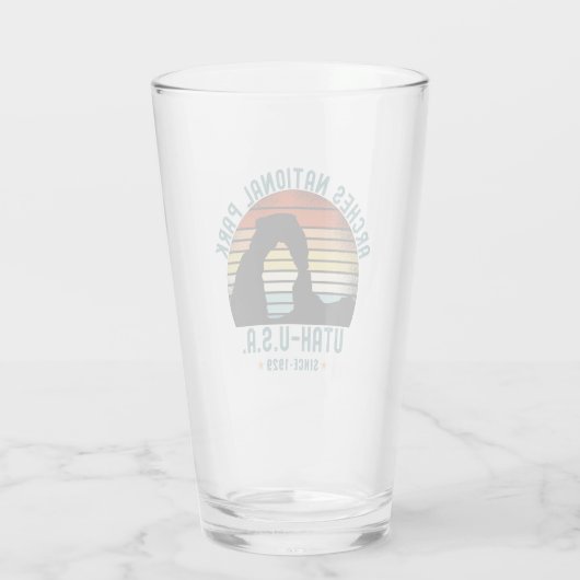 Classic Sunset over Arches Park, Utah Glas (Achterkant)