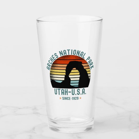 Classic Sunset over Arches Park, Utah Glas (Voorkant)