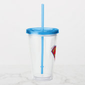Classic Supergirl Logo met blauwe omtrek Acryl Drinkbeker (Rechts)