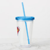Classic Supergirl Logo met blauwe omtrek Acryl Drinkbeker (Links)