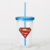 Classic Supergirl Logo met blauwe omtrek Acryl Drinkbeker (Voorkant)