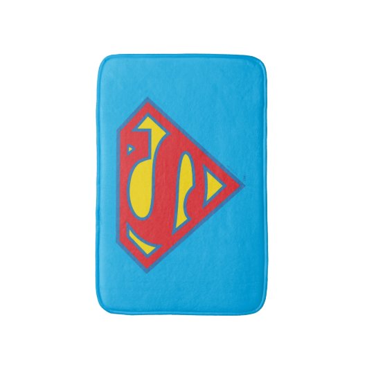 Classic Supergirl Logo met blauwe omtrek Badmat (Voorkant Verticaal)