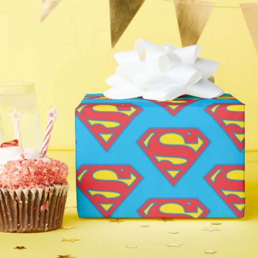 Classic Supergirl Logo met blauwe omtrek Cadeaupapier (Verjaardagsfeest)