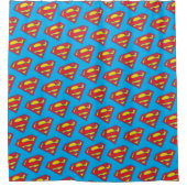Classic Supergirl Logo met blauwe omtrek Douchegordijn (Voorkant)