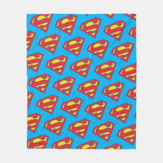 Classic Supergirl Logo met blauwe omtrek Fleece Deken (Voorkant)