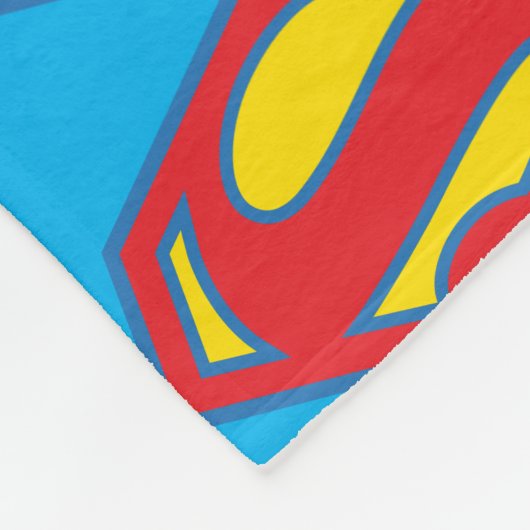 Classic Supergirl Logo met blauwe omtrek Fleece Deken (Hoek)