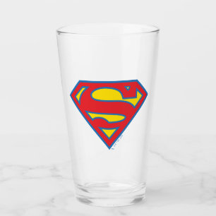Classic Supergirl Logo met blauwe omtrek Glas