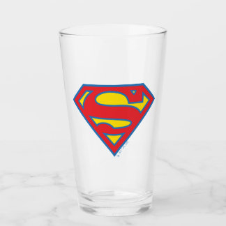 Classic Supergirl Logo met blauwe omtrek Glas