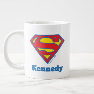 Classic Supergirl Logo met blauwe omtrek Grote Koffiekop