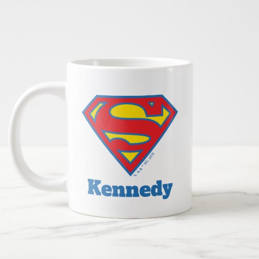 Classic Supergirl Logo met blauwe omtrek Grote Koffiekop (Links)