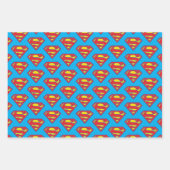 Classic Supergirl Logo met blauwe omtrek Inpakpapier Vel (Voorkant 3)