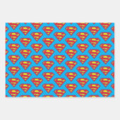 Classic Supergirl Logo met blauwe omtrek Inpakpapier Vel (Voorkant 2)