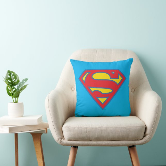Classic Supergirl Logo met blauwe omtrek Kussen (Stoel)