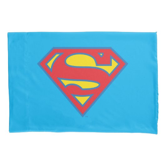 Classic Supergirl Logo met blauwe omtrek Kussensloop (Voorkant)