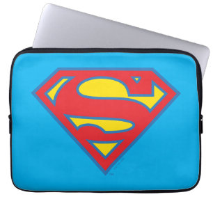 Classic Supergirl Logo met blauwe omtrek Laptop Sleeve