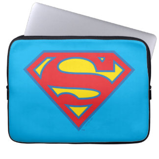 Classic Supergirl Logo met blauwe omtrek Laptop Sleeve
