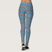 Classic Supergirl Logo met blauwe omtrek Leggings (Achterkant)