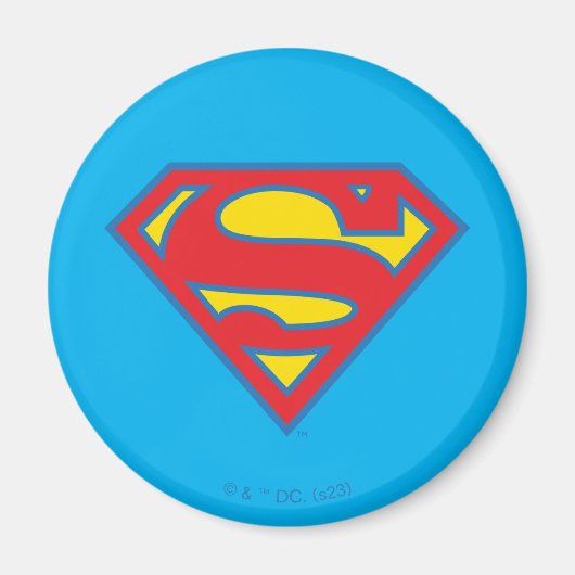 Classic Supergirl Logo met blauwe omtrek Magneet (Voorkant)