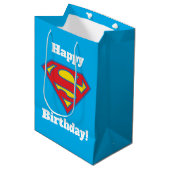Classic Supergirl Logo met blauwe omtrek Medium Cadeauzakje (Voorkant Gekanteld)
