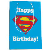 Classic Supergirl Logo met blauwe omtrek Medium Cadeauzakje (Voorkant)