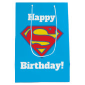 Classic Supergirl Logo met blauwe omtrek Medium Cadeauzakje (Achterkant)