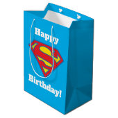 Classic Supergirl Logo met blauwe omtrek Medium Cadeauzakje (Achterkant Gekanteld)