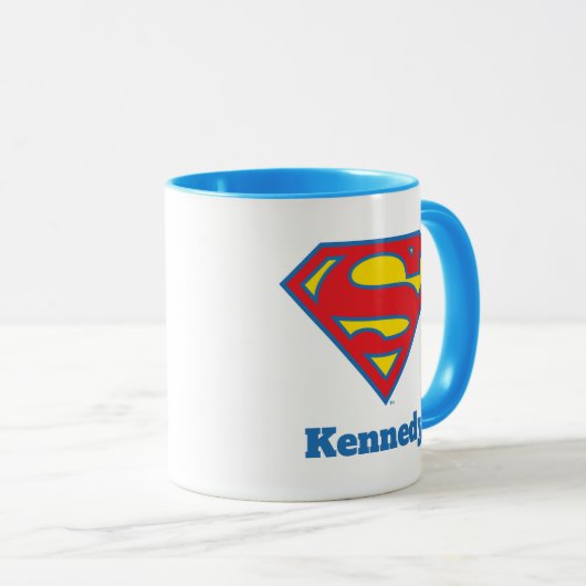 Classic Supergirl Logo met blauwe omtrek Mok (Voorkant rechts)