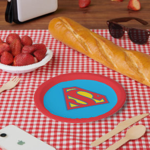 Classic Supergirl Logo met blauwe omtrek Papieren Bordje