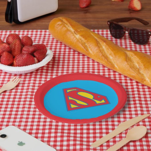 Classic Supergirl Logo met blauwe omtrek Papieren Bordje (Picknick)