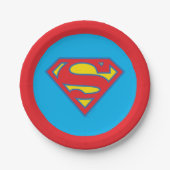Classic Supergirl Logo met blauwe omtrek Papieren Bordje (Voorkant)