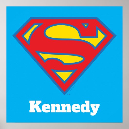 Classic Supergirl Logo met blauwe omtrek Poster (Voorkant)