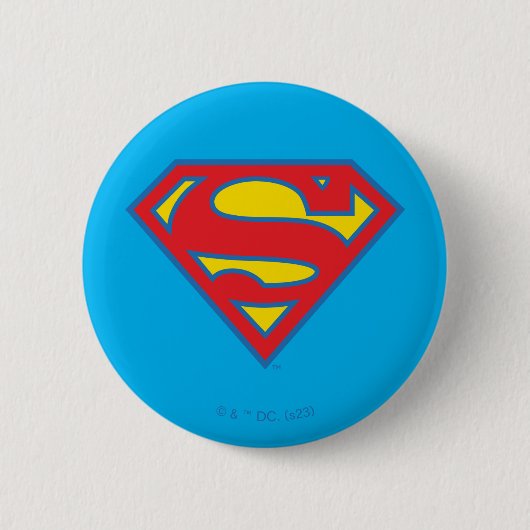 Classic Supergirl Logo met blauwe omtrek Ronde Button 5,7 Cm (Voorkant)