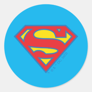 Classic Supergirl Logo met blauwe omtrek Ronde Sticker