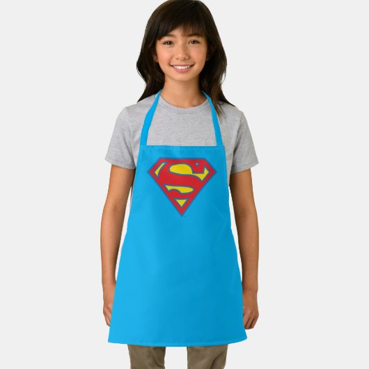 Classic Supergirl Logo met blauwe omtrek Schort (Insitu)
