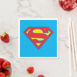 Classic Supergirl Logo met blauwe omtrek Servet