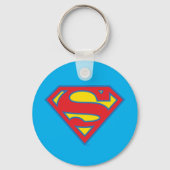 Classic Supergirl Logo met blauwe omtrek Sleutelhanger (Achterkant)