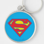 Classic Supergirl Logo met blauwe omtrek Sleutelhanger (Voorkant)
