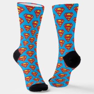 Classic Supergirl Logo met blauwe omtrek Sokken