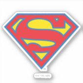 Classic Supergirl Logo met blauwe omtrek Sticker (Voorkant)