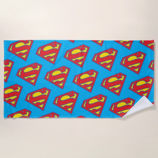 Classic Supergirl Logo met blauwe omtrek Strandlaken (Voorkant)