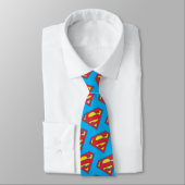 Classic Supergirl Logo met blauwe omtrek Stropdas (Gebonden)