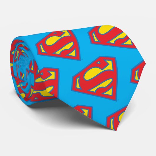Classic Supergirl Logo met blauwe omtrek Stropdas (Opgerold)