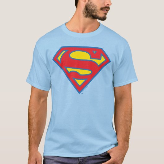 Classic Supergirl Logo met blauwe omtrek T-shirt (Voorkant)