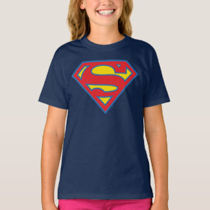 Classic Supergirl Logo met blauwe omtrek T-shirt