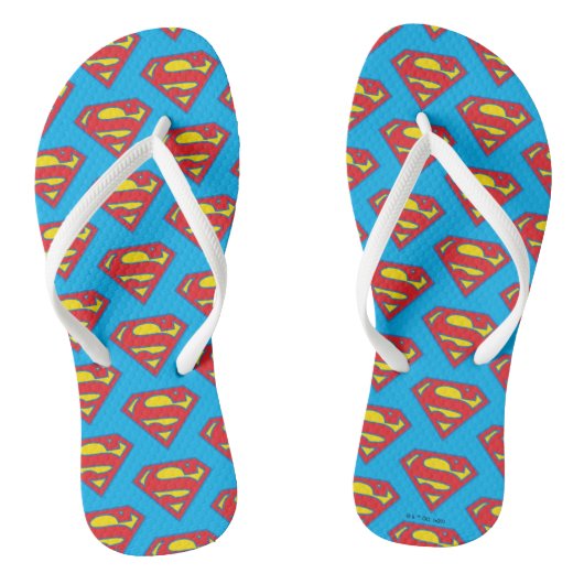 Classic Supergirl Logo met blauwe omtrek Teenslippers (Voetbed)