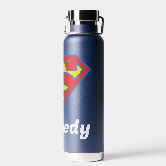 Classic Supergirl Logo met blauwe omtrek Waterfles (Achterkant)