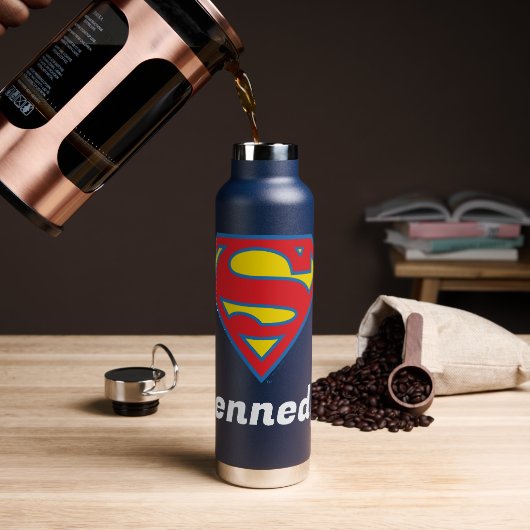 Classic Supergirl Logo met blauwe omtrek Waterfles (Koffie)