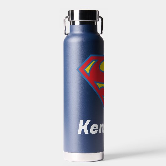 Classic Supergirl Logo met blauwe omtrek Waterfles (Voorkant)