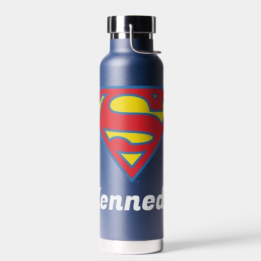 Classic Supergirl Logo met blauwe omtrek Waterfles (Links)